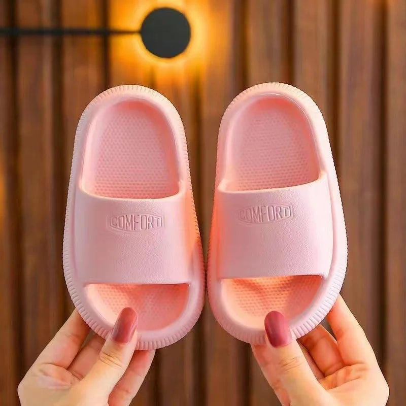 Solvani home slides – ensfarvede børneslippers