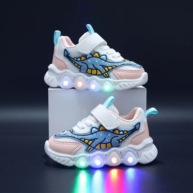 Lumexo børnesneakers med LED-sål og velcrolukning