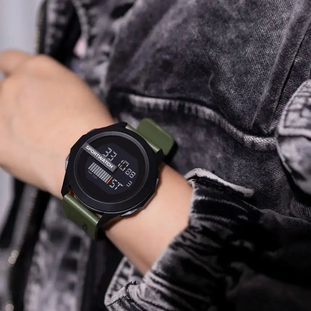 Velcronix Sport LED armbåndsur med digital visning og silikonerem
