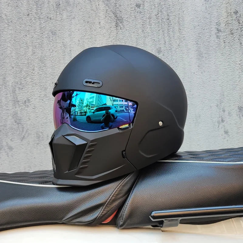 Unisex motorcykelhjelm med visir og full face design – hjelm til motorcykel og scooter – Nexorix