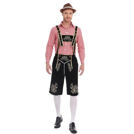 Dvojdielny tirolský kostým pre mužov s košeľou a nohavicami na Oktoberfest – Tervano