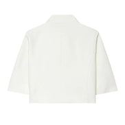 Cropped blazer med korte ærmer og knaplukning – Novelle