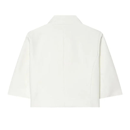 Cropped blazer med korte ærmer og knaplukning – Novelle