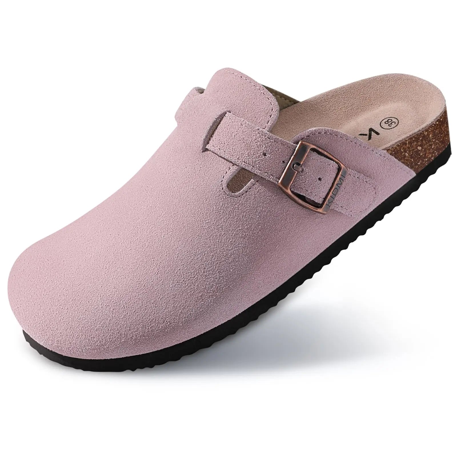 Corvelis Unisex Clogs i Ruskind med Korkfodseng
