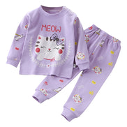 Uniro børnepyjamas – Unisex sæt med print til efterår og indendørs brug