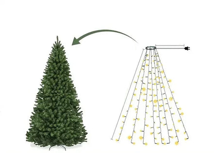 LED osvětlení vánočního stromku s horním kruhem a 8 světelnými režimy - Lumivara