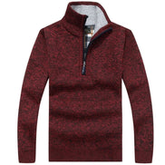 Herre striktrøje med halv lynlås og lange ærmer – slim fit sweater til hverdag – Tavrion