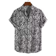 Herreskjorte med leopardprint og korte ærmer – Florenzo