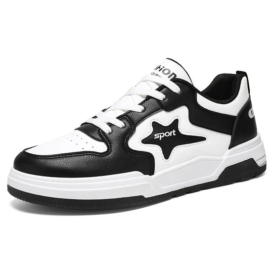 Herresneakers med snørelukning og gummisål i syntetisk materiale – Zentaro