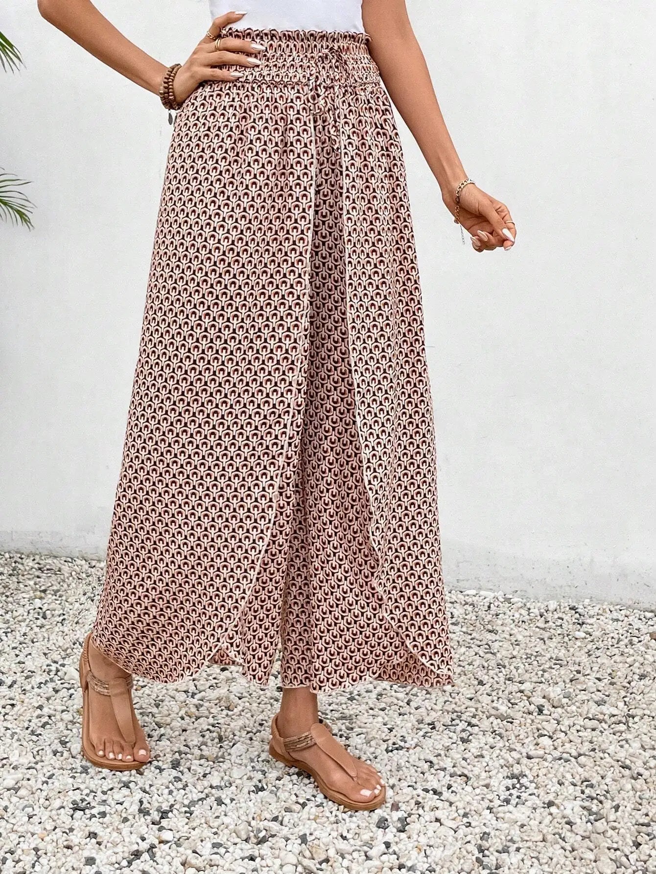Paisoria dame culotte – vide bukser med paisley mønster og elastisk talje