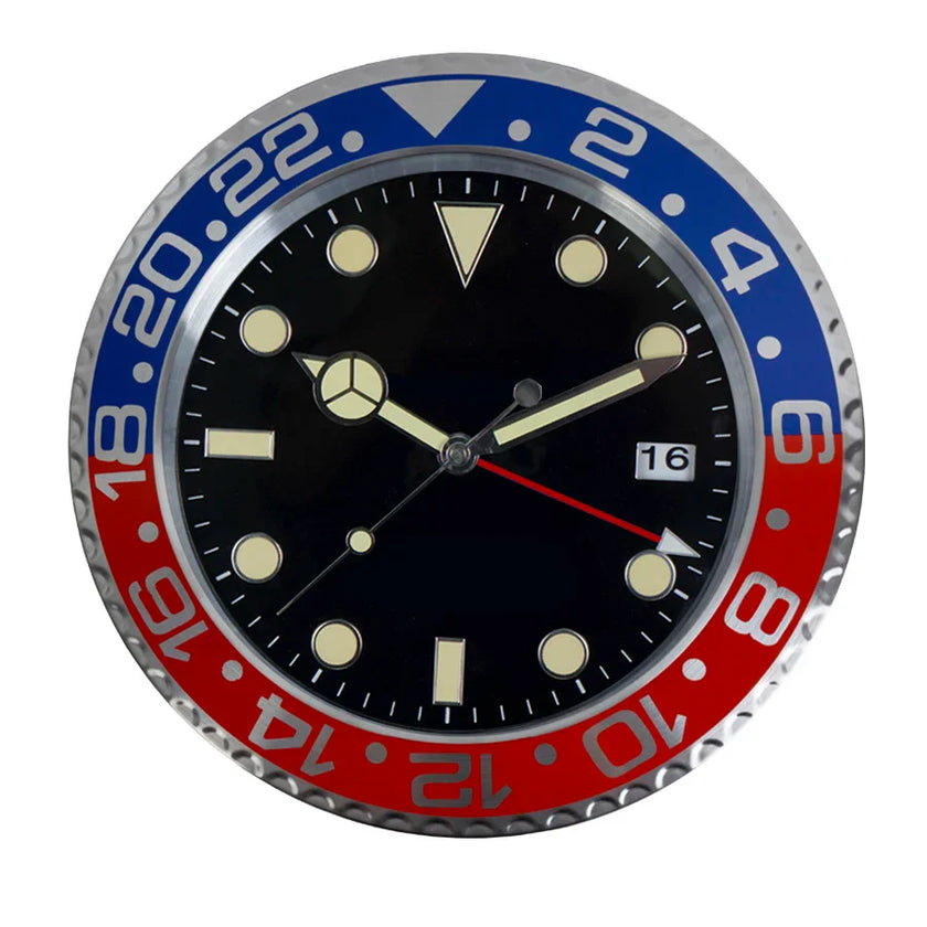 Solvéra metal vægur – 34 cm med selvlysende visere