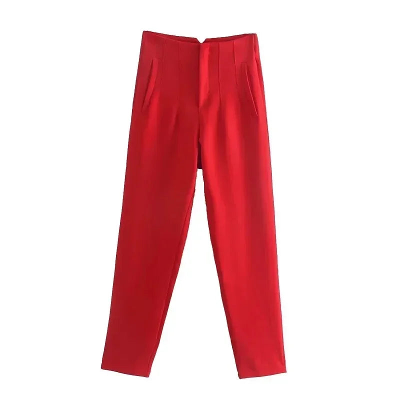 Sleek & Stylish – Cropped bukser med høj talje