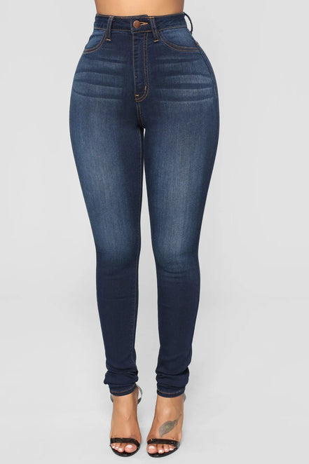 Højtaljede slim jeans