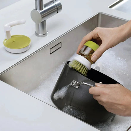 Rinoxa Clean spülebørste med sæbedispenser og holder
