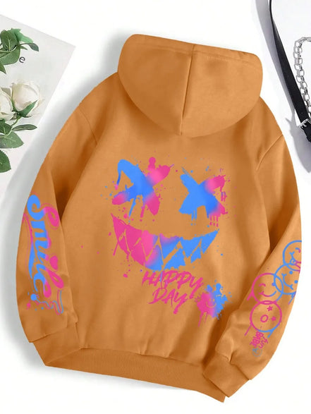 Smiley hættetrøje – unisex hoodie i afslappet pasform