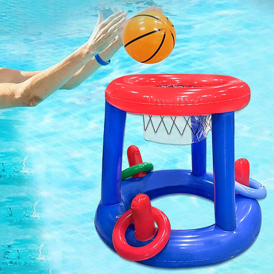 Nadmuchiwana gra w koszykówkę z obręczami do rzucania do basenu i ogrodu – AquaHoop