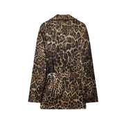 Dame buksesæt med leopardmønster og lang blazer – Leorisse