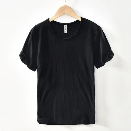 Norevia T-shirt herre kortærmet bomuld rund hals ensfarvet