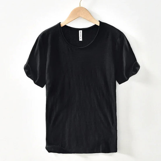 Norevia T-shirt herre kortærmet bomuld rund hals ensfarvet