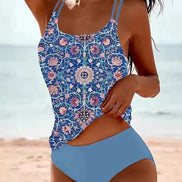 Marivelle dame tankini – todelt badetøj med mønstret top