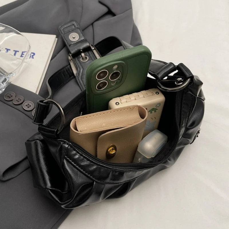 Velora skuldertaske til kvinder – retro hobo-taske i PU-læder