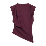Elvara dame top – asymmetrisk one-shoulder top med drapering