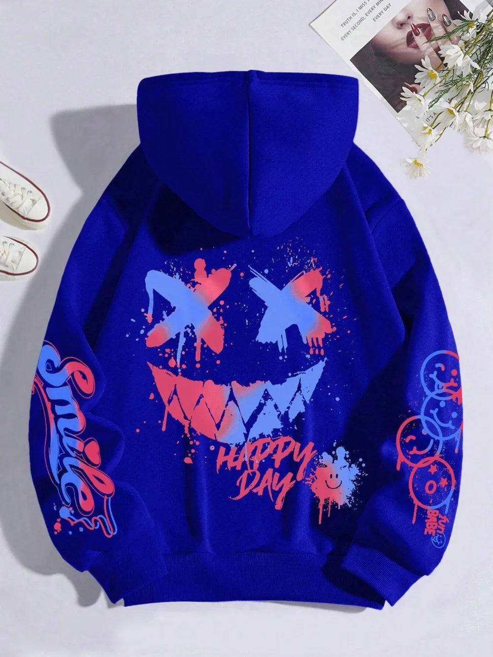 Smiley hættetrøje – unisex hoodie i afslappet pasform