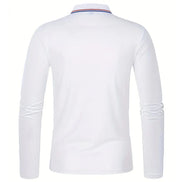 Herre polo med lange ærmer og ensfarvet design – Norvian