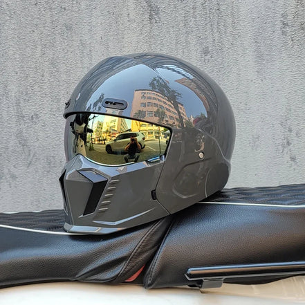 Unisex motorcykelhjelm med visir og full face design – hjelm til motorcykel og scooter – Nexorix