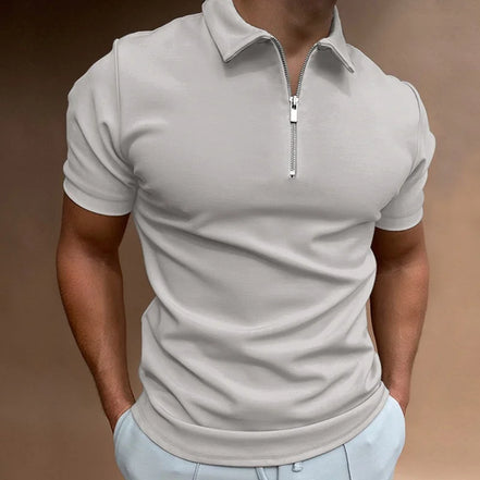 Virello Poloshirt med Half-Zip og Korte Ærmer Slim Fit