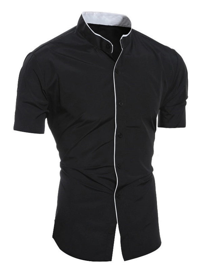 NordVento kortærmet herreskjorte med standkrave