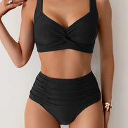 Velmira dame bikini – bandeau bikini med rynket struktur
