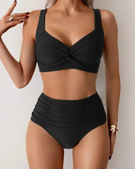 Velmira dame bikini – bandeau bikini med rynket struktur