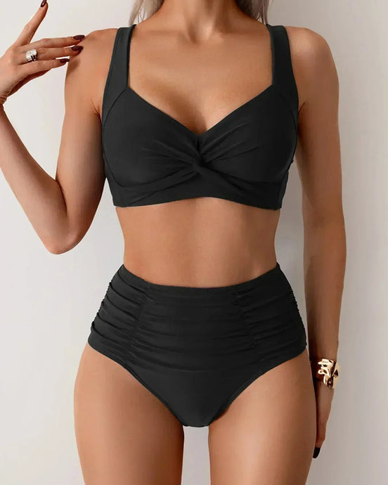 Velmira dame bikini – bandeau bikini med rynket struktur