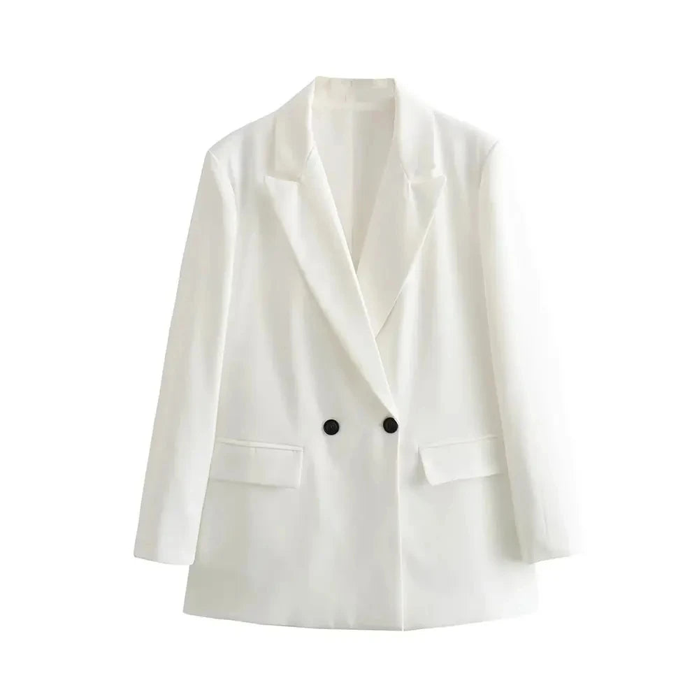 Catrina Dobbeltknappet Blazer – Klassisk Jakke med Lommer