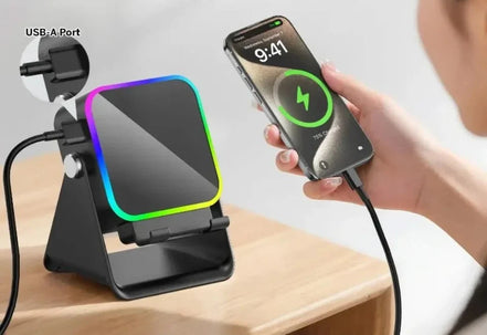 Bluetooth-højttaler med mobilholder og RGB-lys – Sonavue