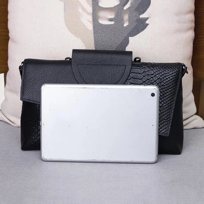 Selvina skuldertaske til kvinder – blød håndtaske i PU-læder med klaplukning