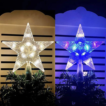 LED-vánoční hvězda na stromeček s teplým bílým nebo vícebarevným světlem – Starelia