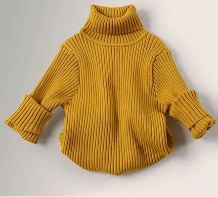 Dzianinowy sweter dziecięcy z golfem i długimi rękawami – Norellin
