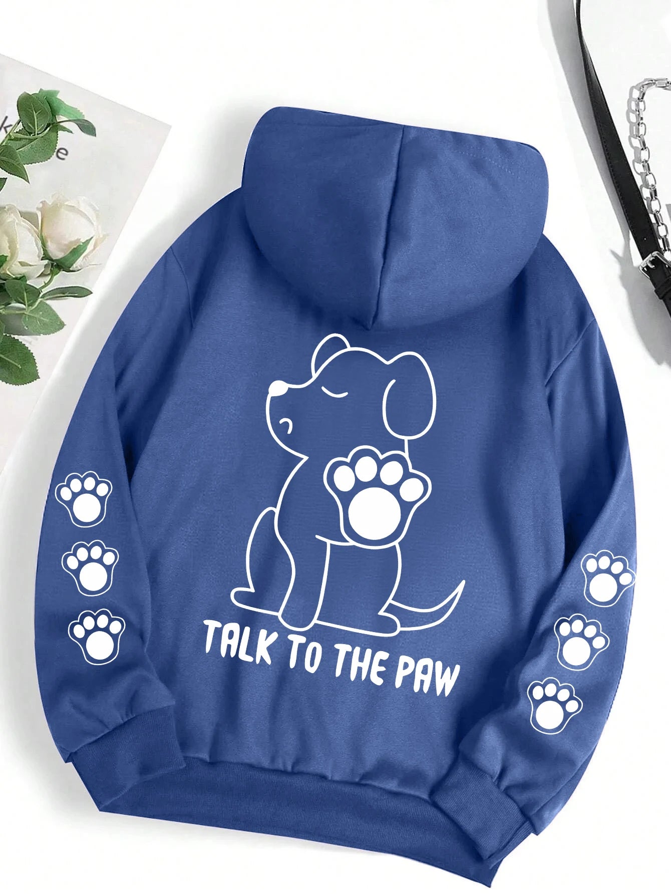 Talk To The Paw hættetrøje – varm fleece unisex trøje med hundeprint