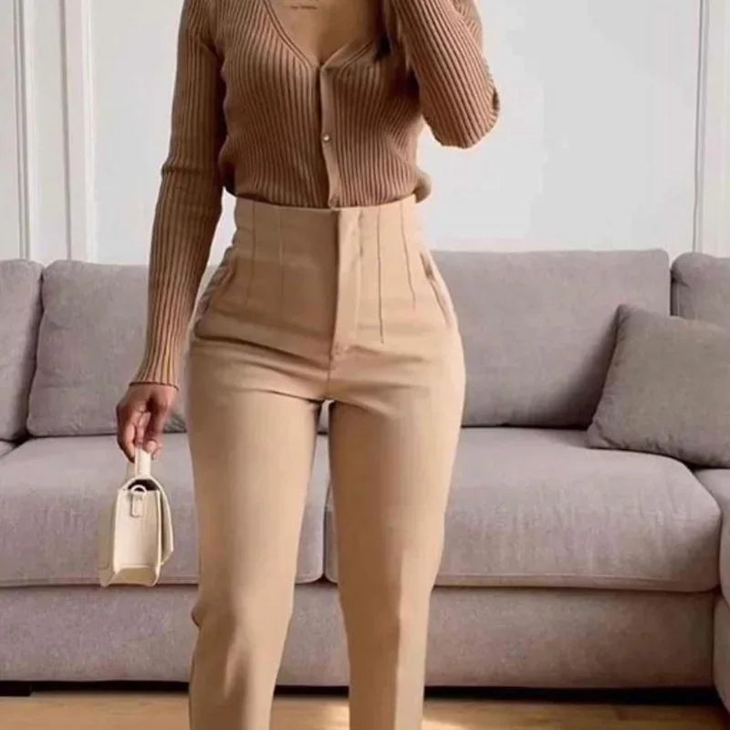 Sleek & Stylish – Cropped bukser med høj talje