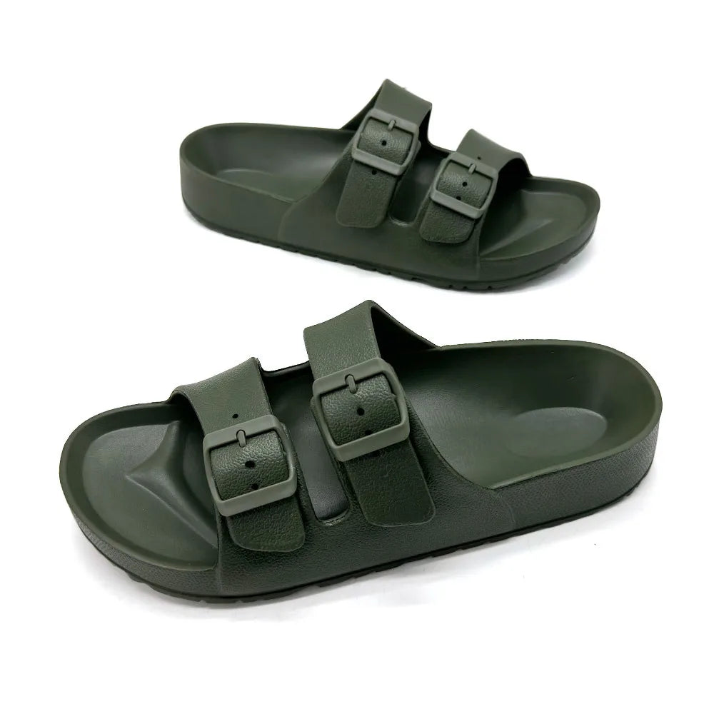 Solmera Unisex Slides med Justerbar Spænde og Flad Sål