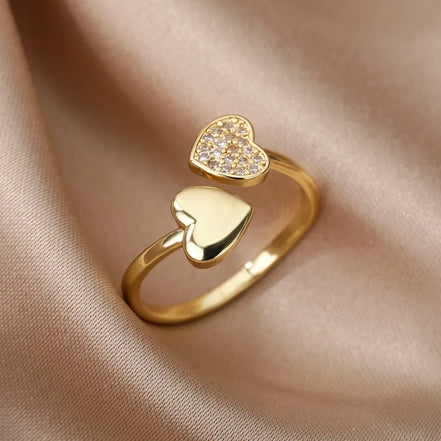 Serava ring – Justerbar rustfri stålrings med zirkon