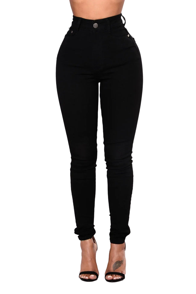 Højtaljede slim jeans