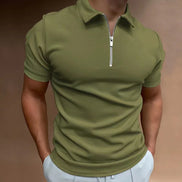 Virello Poloshirt med Half-Zip og Korte Ærmer Slim Fit
