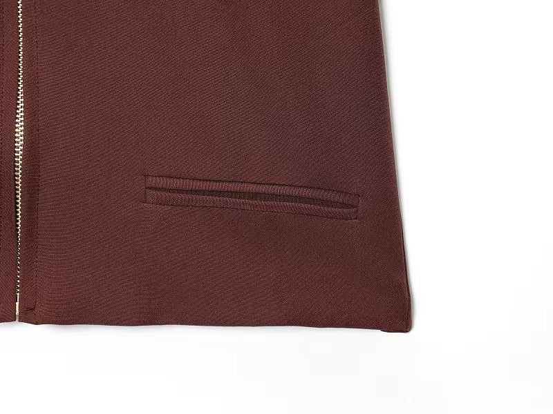 Cropped jakke med lynlås og korte ærmer – Veloria