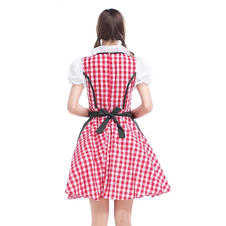 Dirndlové šaty so šnurovacím živôtikom a zladenou zásterou na Oktoberfest – Evelora