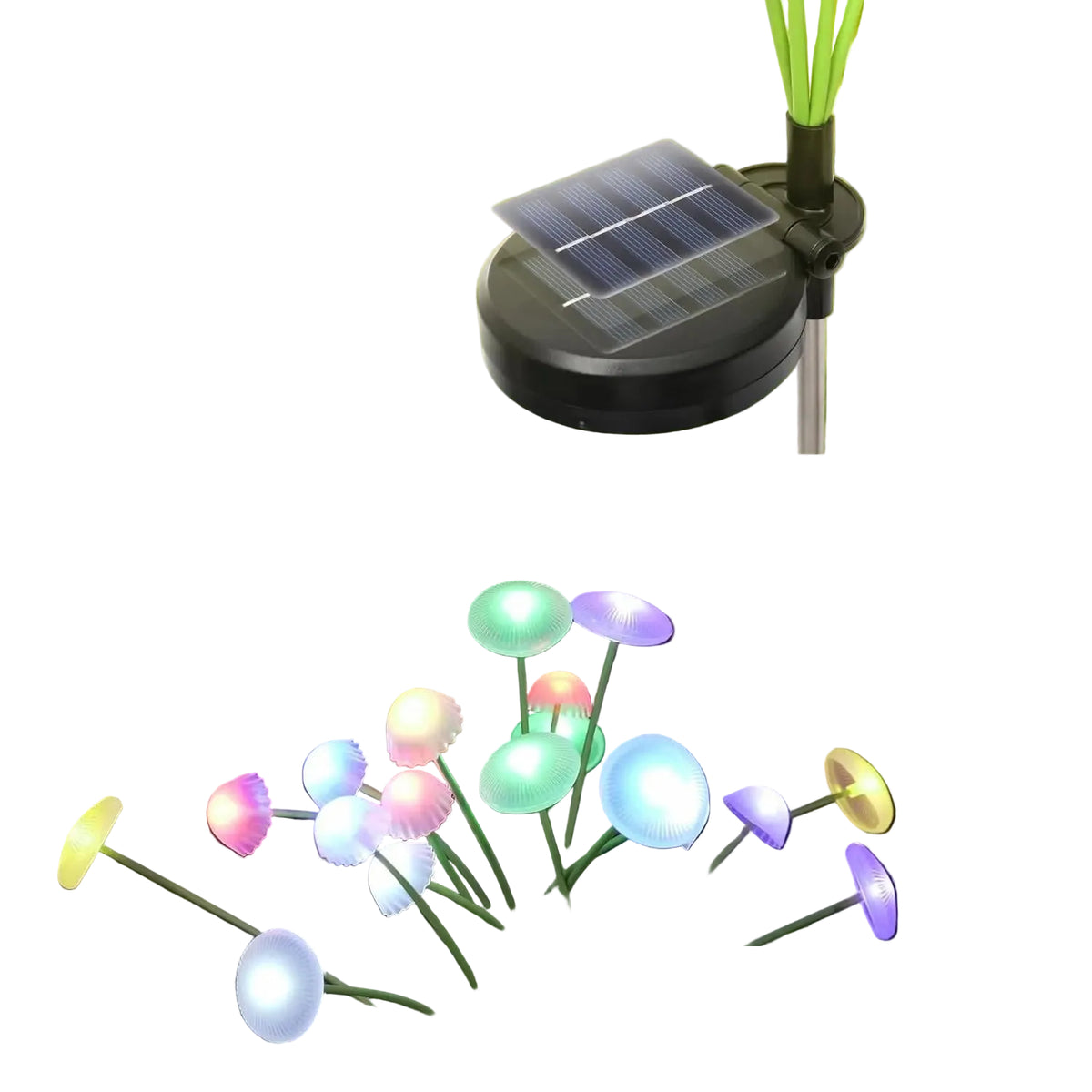 Solární zahradní svítidla se 6 LED světelnými hlavicemi, sada 2 kusů – Solmirea