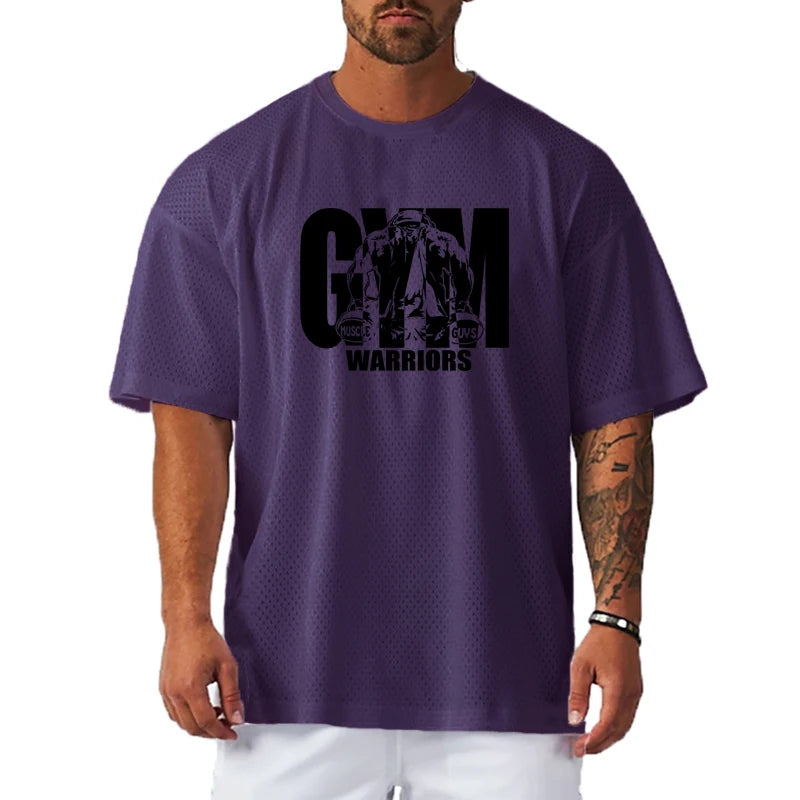 Draxen T-shirt herre kortærmet polyester rund hals løs pasform