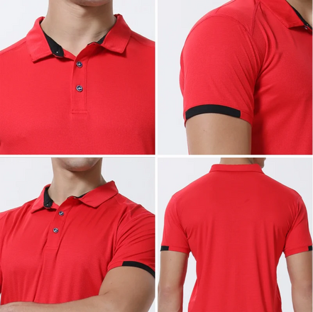 Veltrano Polo herre kortærmet polyester med krave ensfarvet